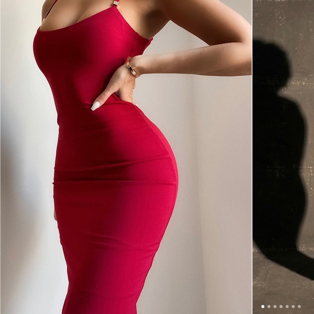 Red Midi Bodycon Dress